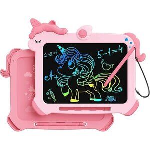 LCD Writing Tablet for Kids, Unicorn Colorful Screen Doodle Board, Erasable